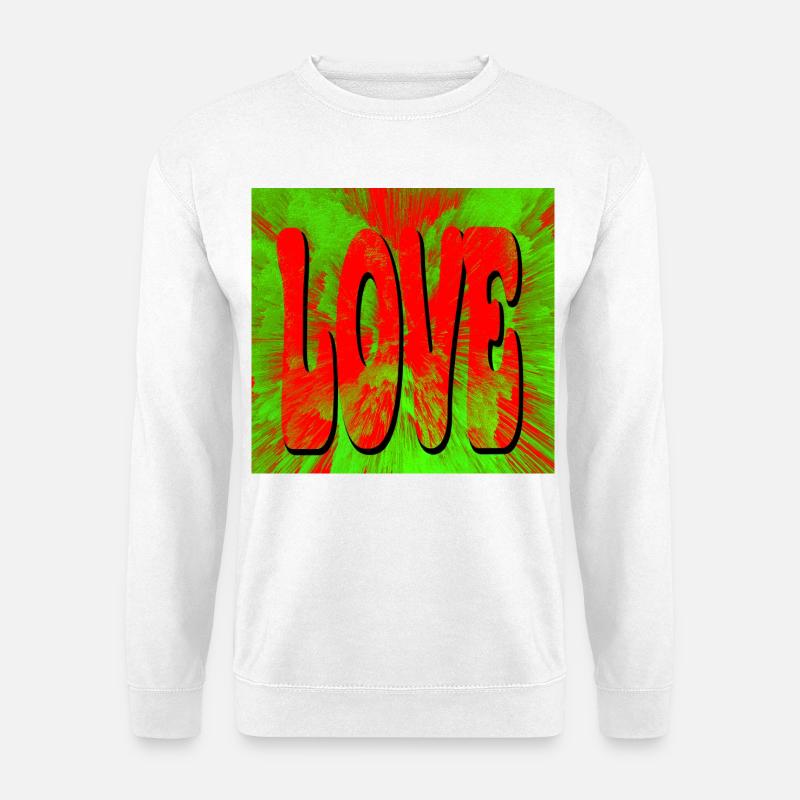 Liebe im Retro Tie Dye Stil - Unisex Pullover - Weiß