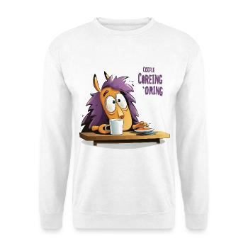 Kaffee Igel am Morgen - Unisex Pullover - Weiß - Vorne
