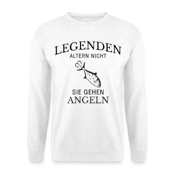 Legends Go Fishing Saying - Unisex Sweatshirt - white - Front