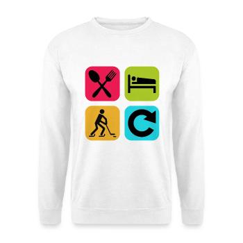 Répéter la citation drôle de Eat Sleep Hockey - Sweat-shirt Unisexe - blanc - Devant