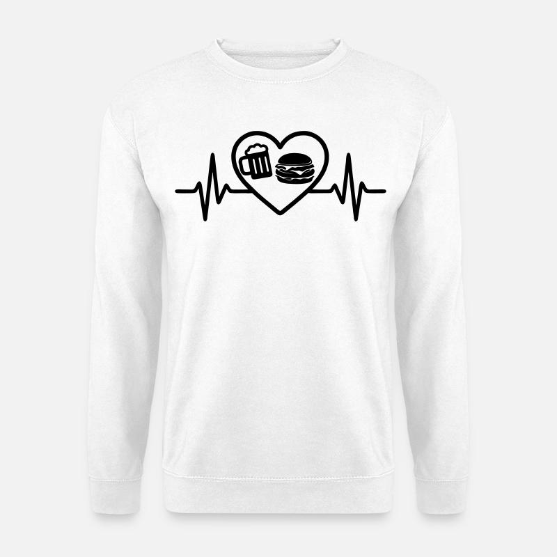 Herz Burger Bier - Unisex Pullover - Weiß