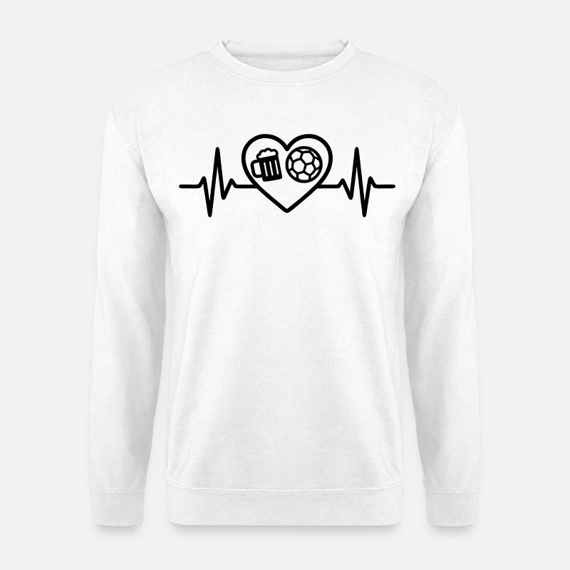 Herz Handball Bier - Unisex Pullover - Weiß