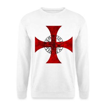 Croix templière – Croix pattée et sceau - Sweat-shirt Unisexe - blanc - Devant