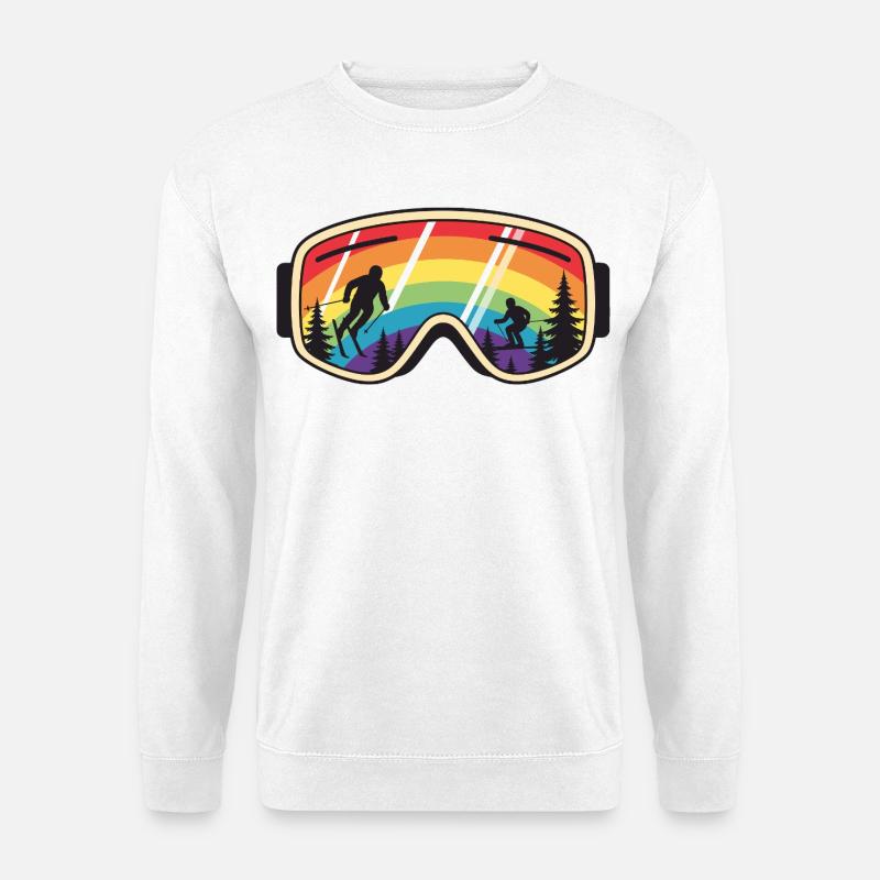 Skibrille Regenbogenberg - Unisex Pullover - Weiß