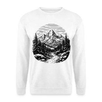 Pfad durch den Wald - Unisex Pullover - Weiß - Vorne