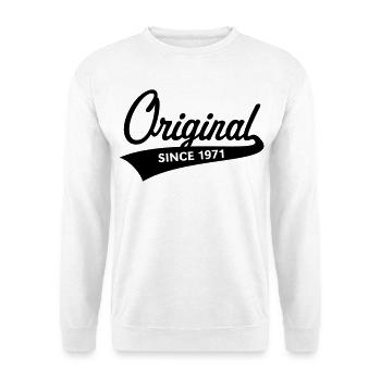 Original depuis 1971 (année de naissance, date de naissance / B) - Sweat-shirt Unisexe - blanc - Devant