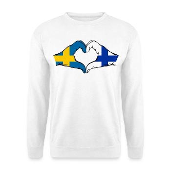 Mains en forme de cœur du drapeau Suède-Finlande - Sweat-shirt Unisexe - blanc - Devant