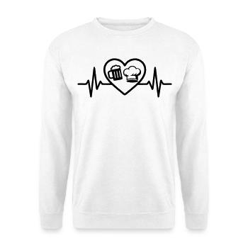 Heart Beer Kitchen Humor - Unisex Sweatshirt - white - Front