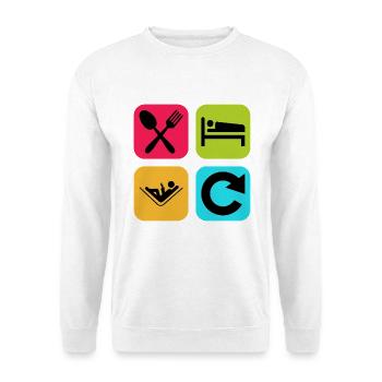 Mange, Dors, Lis, Répète le Livre de Citations Drôles - Sweat-shirt Unisexe - blanc - Devant