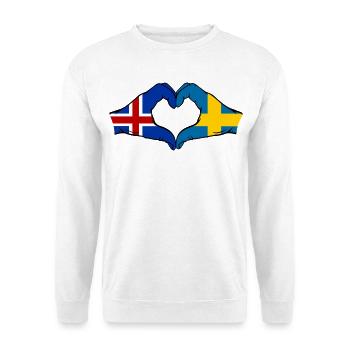 Islande Drapeau Suède Mains Forme de cœur - Sweat-shirt Unisexe - blanc - Devant