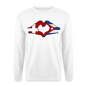 Dänemark Kuba Flagge Hände Herz - Unisex Pullover - Weiß - Vorne
