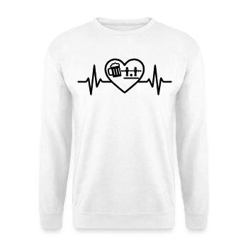 Heart Beer Foosball Humor - Unisex Sweatshirt - white - Front