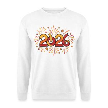 Célébration des feux d’artifice 2026 réveillon du Nouvel An - Sweat-shirt Unisexe - blanc - Devant