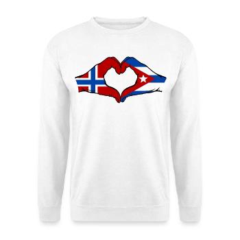 Drapeau de la Norvège, Cuba, mains de cœur - Sweat-shirt Unisexe - blanc - Devant