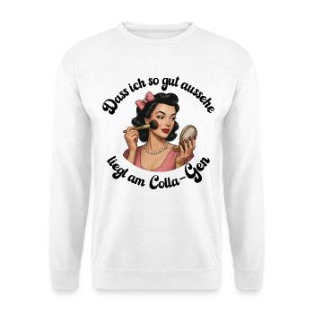 Colla-Gen – Beauté avec un sens de l’humour | Illustration rétro - Sweat-shirt Unisexe - blanc - Devant