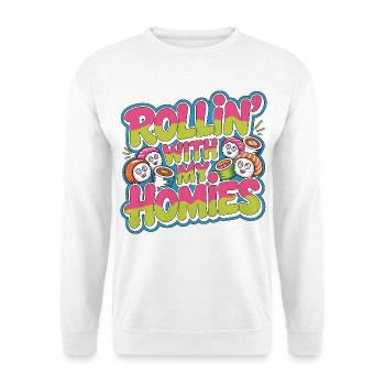 Sushi Rollin' With My Homies Loves Japanese Food - Unisex Pullover - Weiß - Vorne
