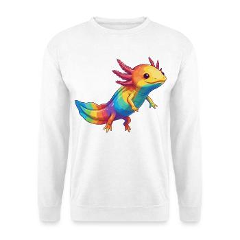 Colorful Axolotl Rainbow Pop Art Watercolor - Unisex Sweatshirt - white - Front