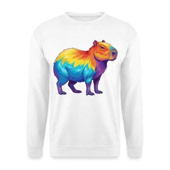 Colorful Capybara Rainbow Pop Art Watercolor - Unisex Sweatshirt - white - Front