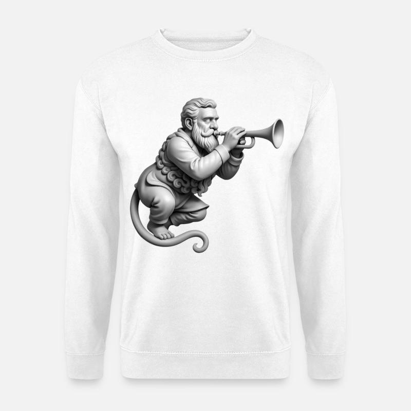 TROMPETE GARGOYLE – schwarz & weiß - Unisex Pullover - Weiß