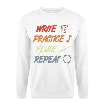 Write Practice Flute Repeat - Unisex Sweatshirt - white - Front