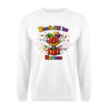 Confettis de Carnaval dans le cœur Tenue de fête Carnival - Sweat-shirt Unisexe - blanc - Devant