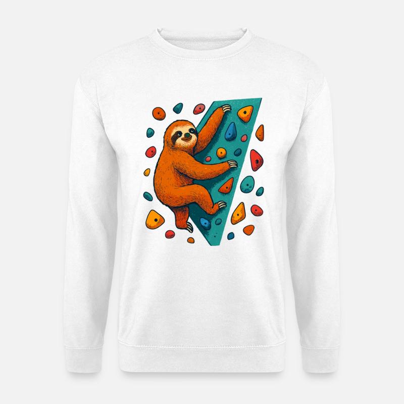 Bouldering Sloth Climbing Boulder Climber - Unisex Sweatshirt - white