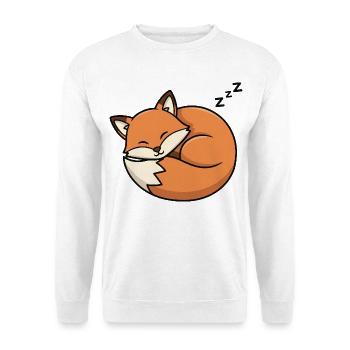 Schlafender Fuchs Cartoon - Unisex Pullover - Weiß - Vorne