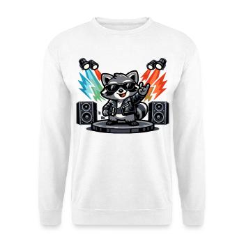 Retro Raccoon Rock – Music Gift - Unisex Sweatshirt - white - Front