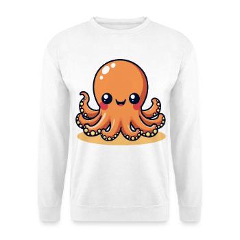 Cute Calamar Pieuvre souriante Kawaii - Sweat-shirt Unisexe - blanc - Devant