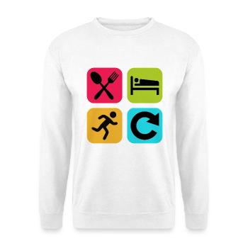 Mange, Dors, cours, répète, Citation drôle Jogger - Sweat-shirt Unisexe - blanc - Devant