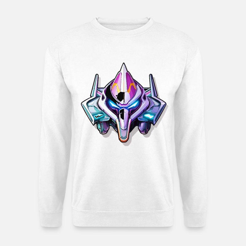 Neon Mech Kriegerhelm - Unisex Pullover - Weiß
