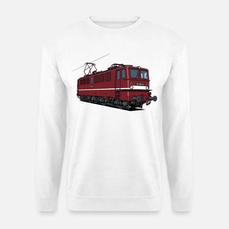 Rote Eisenbahn-Lokomotive BR 211 - Unisex Pullover - Weiß