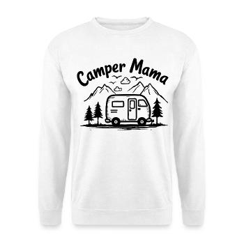 Camper Mama Abenteuer Berge Campingbus - Unisex Pullover - Weiß - Vorne