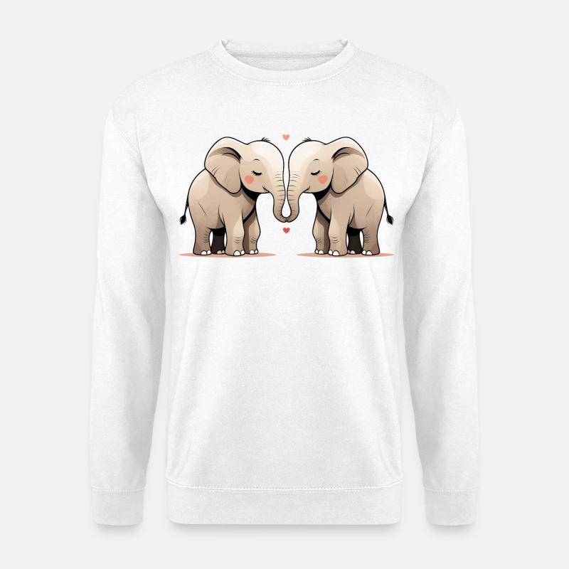Elefantenherz Trunkfreundschaft - Unisex Pullover - Weiß