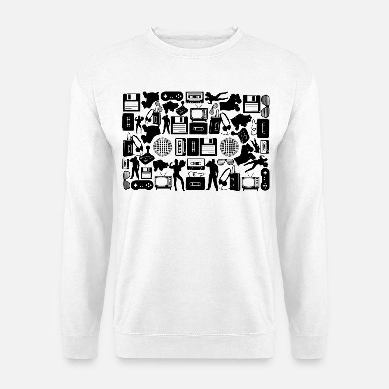 80er Kassette Silhouette - Unisex Pullover - Weiß