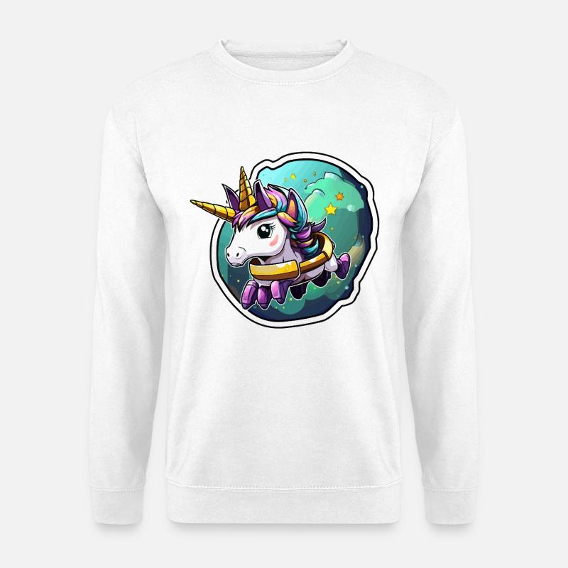 Weltraum-Einhorn Sternenrüstung - Unisex Pullover - Weiß