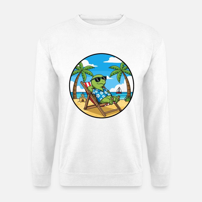 Cool Turtle Beach Vacation Summer Vibes - Unisex Sweatshirt - white