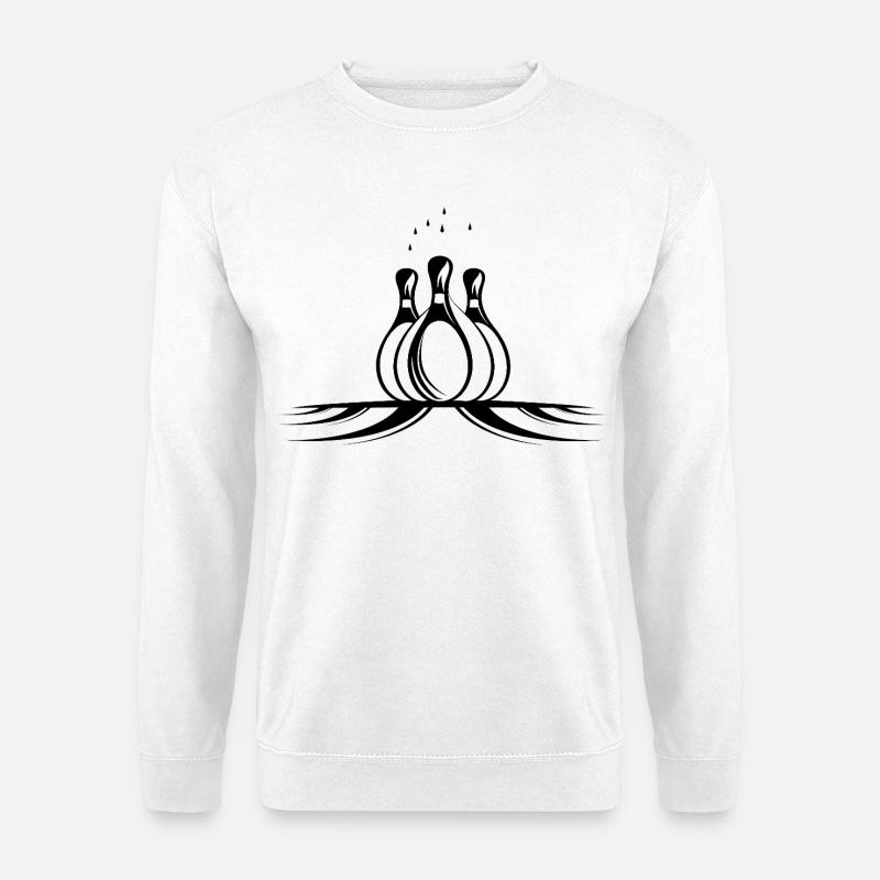 Bowling Zeichnung - Unisex Pullover - Weiß
