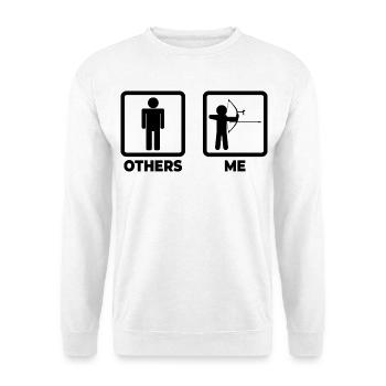 Lustiger Bogensportler - Unisex Pullover - Weiß - Vorne