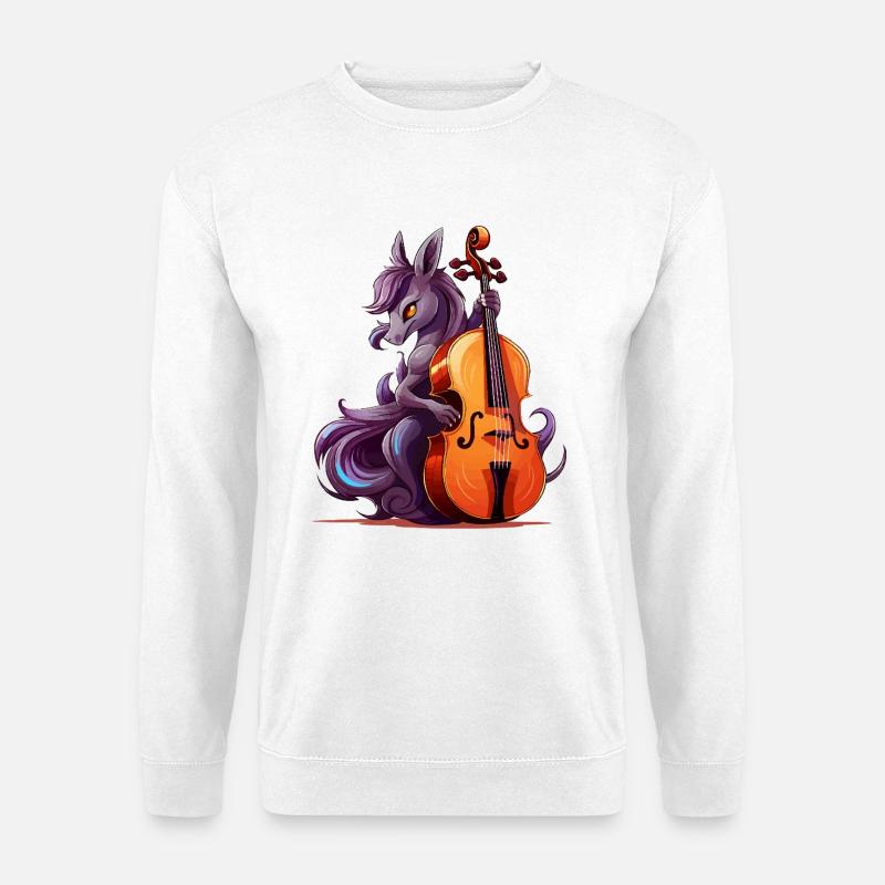 Cello-Pony im Fantasie-Orchester - Unisex Pullover - Weiß