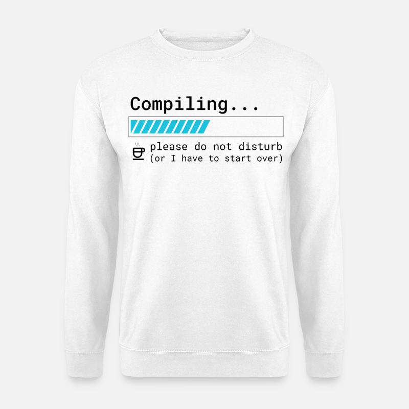 Funny Programmer T-Shirt - Compiling Please - Unisex Sweatshirt - white