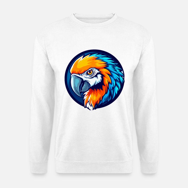 Tropical Parrot Esports Maskottchen-Logo - Unisex Pullover - Weiß