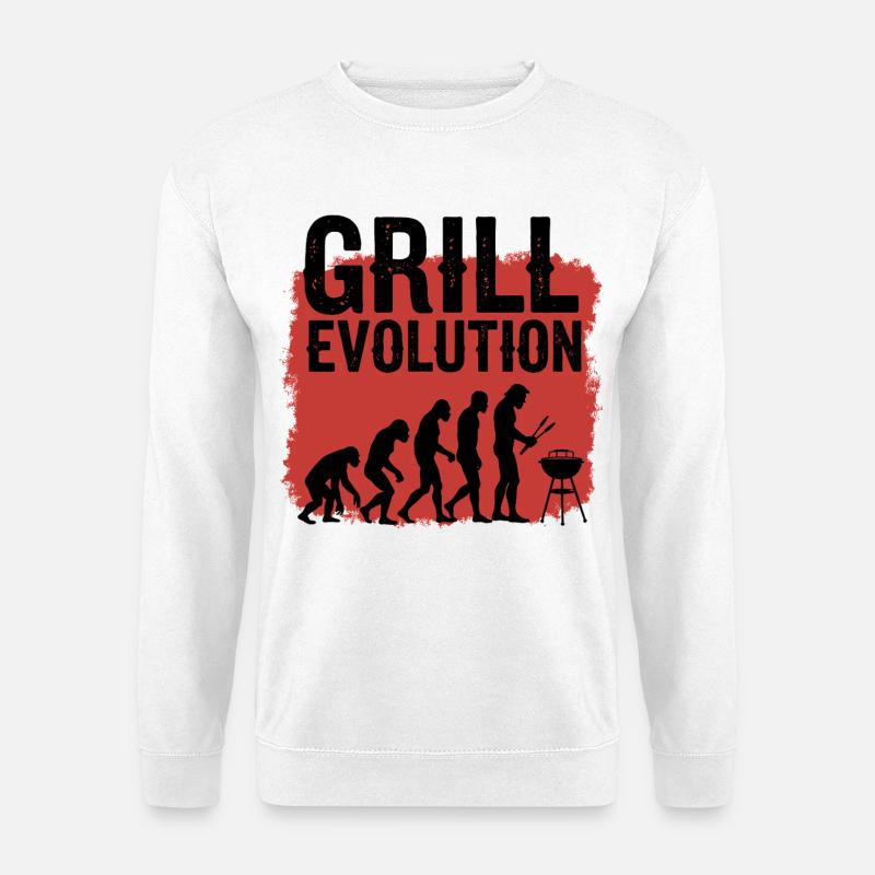 Grill Evolution Funny Grill Master Saying - Unisex Sweatshirt - white