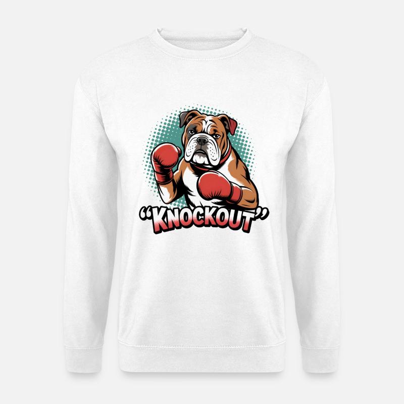 Knockout Boxer-Hund | Für echte Kämpfer! - Unisex Pullover - Weiß