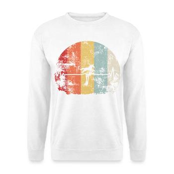 Cheval Heartbeat dans Retro Rainbow - Sweat-shirt Unisexe - blanc - Devant