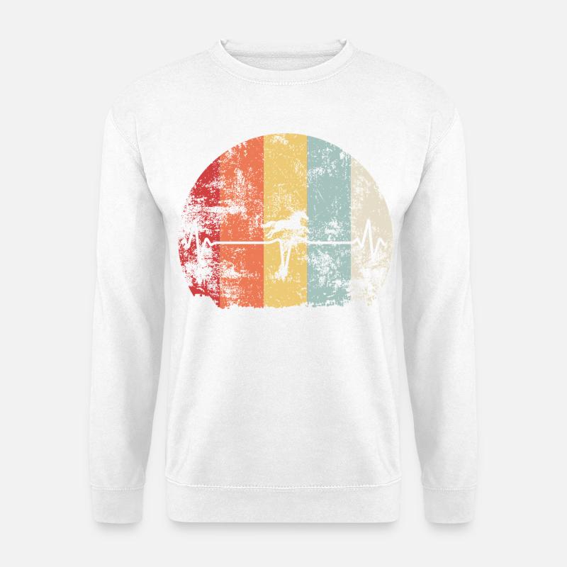 Herzschlag-Pferd im Retro Regenbogen - Unisex Pullover - Weiß