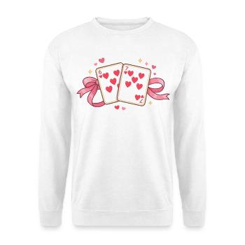 Spielkarten Valentine 67 six seven Herz Geschenk - Unisex Pullover - Weiß - Vorne