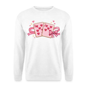 Valentine Spielkarten 6 7 six seven Niedlich Herz - Unisex Pullover - Weiß - Vorne