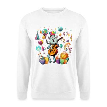 Party goat with guitar groove - Unisex Sweatshirt - white - Front