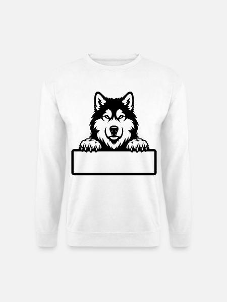 Alaskan Malamute Name Badge Black - Unisex Sweatshirt - white